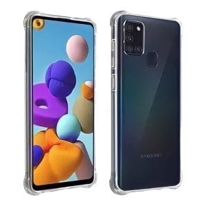 Carcasa samsung a21s transparente antigolpe reforzada