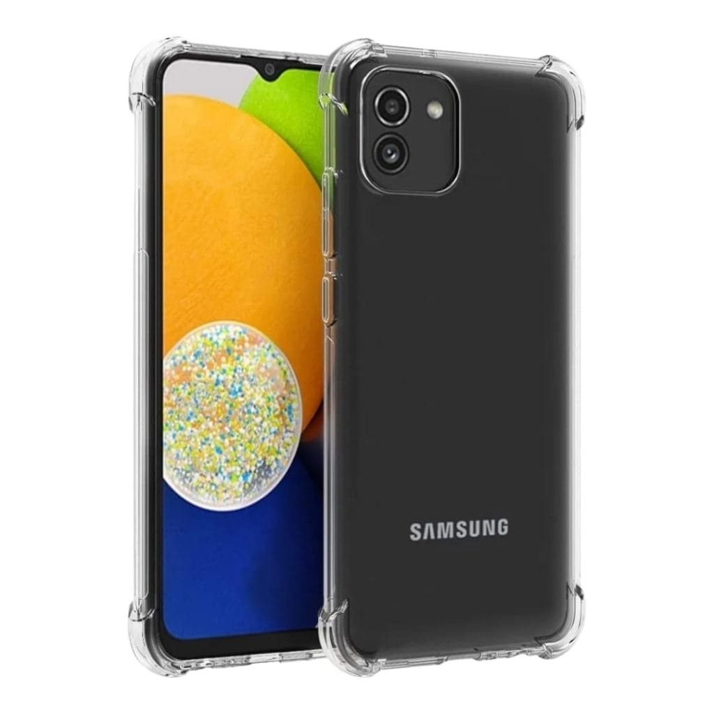 Carcasa samsung a03 transparente antigolpe reforzada