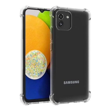 Carcasa samsung a03 transparente antigolpe reforzada