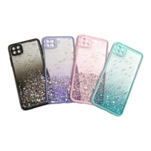 Carcasa samsung a22 5g glitter proteccion camara