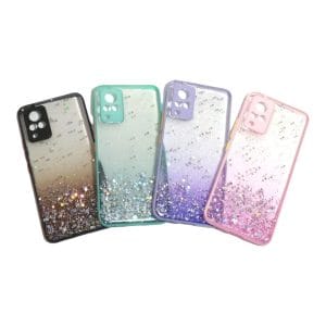 Carcasa vivo v21 4g-5g glitter proteccion camara
