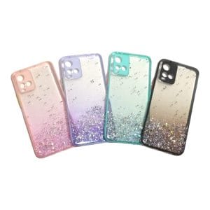 Carcasa vivo y21s glitter proteccion camara