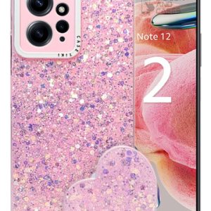 Carcasa para xiaomi redmi note 12 4g glitter con pop socket