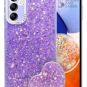 Carcasa para samsung a14 4g/5g glitter incluye pop socket