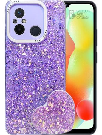 Carcasa para xiaomi redmi 12c glitter incluye pop socket