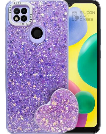 Carcasa para xiaomi redmi 9c glitter incluye pop socket