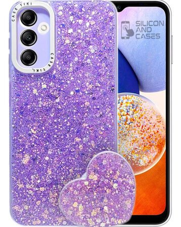 Carcasa para samsung a34 glitter incluye pop socket
