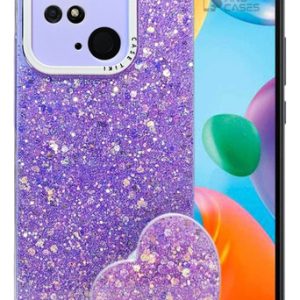 Carcasa para xiaomi redmi 10c glitter incluye pop socket
