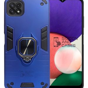 Carcasa para samsung a22 5g anillo antigolpe doble colores