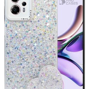 Carcasa para motorola g13 glitter incluye pop socket