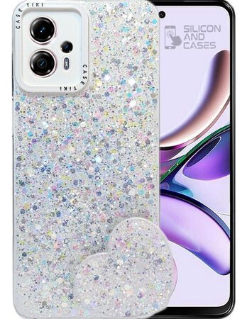 Carcasa para motorola g13 glitter incluye pop socket