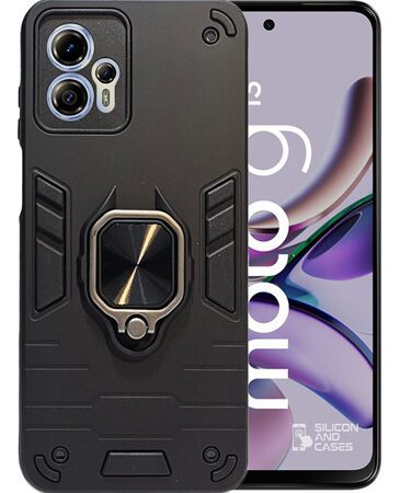 Carcasa motorola g13 antigolpe con anillo protector camara