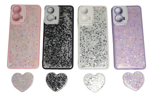 D_629077-MLC85082923203_052025-O.jpg Carcasa para motorola g04 glitter incluye pop socket - vista 4