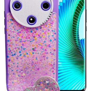 Carcasa para honor magic 6 lite glitter incluye pop socket - vista 2