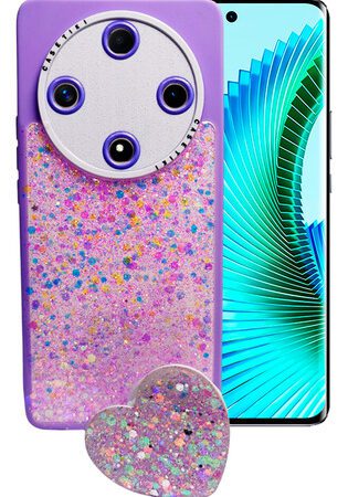 Carcasa para honor magic 6 lite glitter incluye pop socket - vista 2