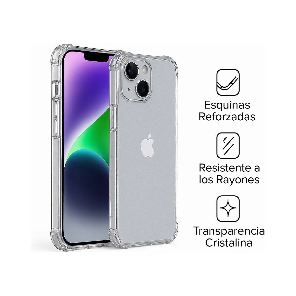 funda_texto_1200x1200 Carcasa transparente antigolpe para iphone 16 - vista 2