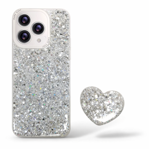 Carcasa para honor 400 lite glitter brillo con pop socket