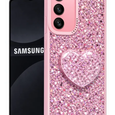 Carcasa para samsung a17 glitter brillo con pop socket - vista 2