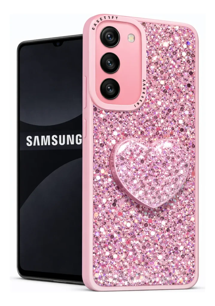 Carcasa para samsung a17 glitter brillo con pop socket - vista 2