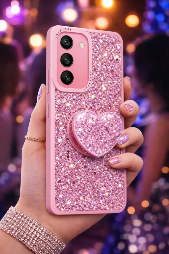 Carcasa para samsung s25 fe glitter brillo con pop socket - vista 2