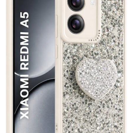 Carcasa Glitter blanca para Redmi A5, Redmi A7 y Poco C71
