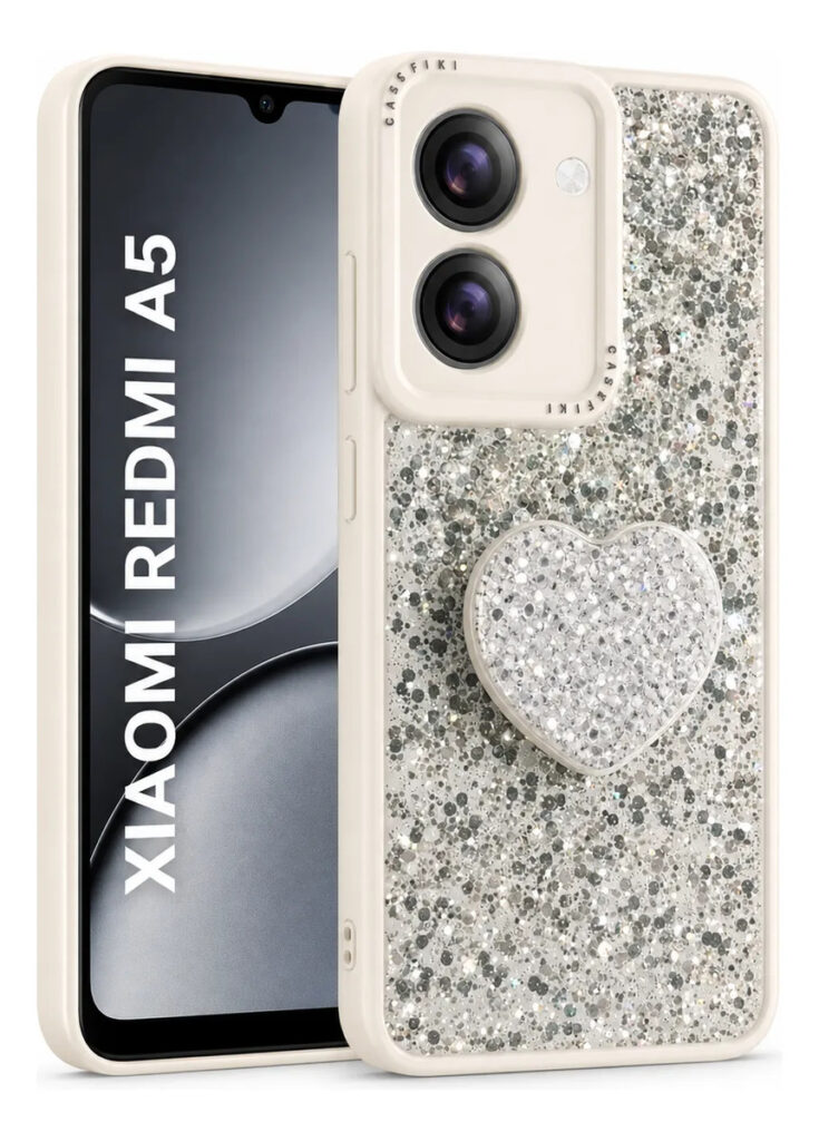 Carcasa Glitter blanca para Redmi A5, Redmi A7 y Poco C71