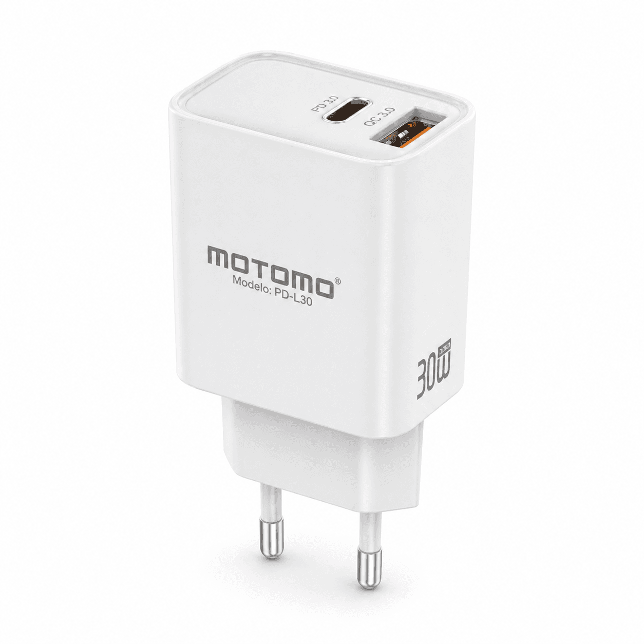 7411a867-c691-40a7-bafc-3e3b516ba09d Cargador Adaptador Tipo C y USB-a 30W Tecnología Gan Pd-l30 Blanco - Silicon and Cases