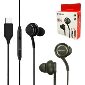 Audifonos Auriculares Tipo C Con Controlador Solma 2611144 Negro