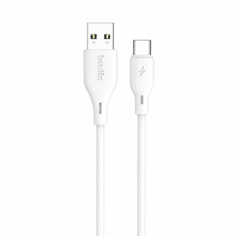 Cable Tipo C USB-a 1 Metro 2.4A Budix Bd-58 Blanco - Silicon and Cases