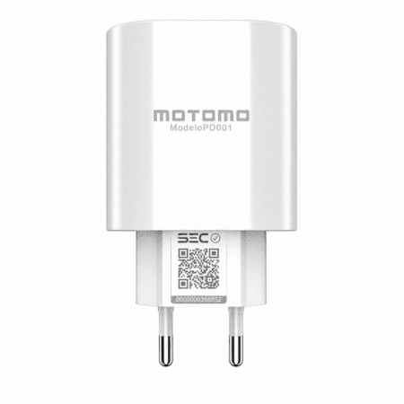 Cargador Adaptador 20w Tipo C Carga Rápida Motomo PD001 Blanco