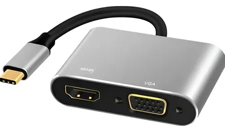 Adaptador Tipo C Hub 4 En 1 Hdmi 4k / Vga / Tipo C /usb 3.0