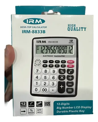Calculadora 12 Digitos Pantalla Lcd Irm-8833b