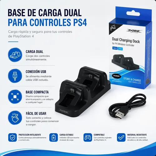 D_859809-MLC113158735337_062026-O.webp Base De Carga Para Control Ps4 Dual Con Usb