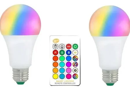 Ampolleta Lampara Led Rgb E27 Control Remoto Colores A80
