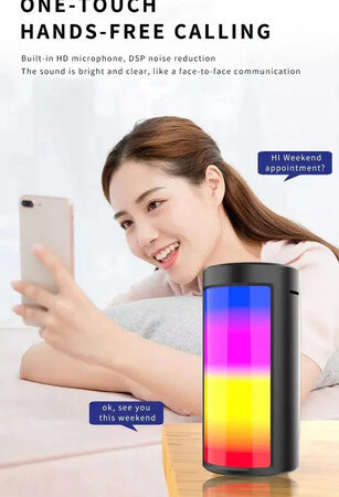 Parlante Altavoz Inalambrico Bluetooth Zqs1201 Rgb Negro
