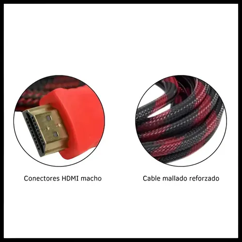 D_966088-MLC97863468513_112025-O.webp Cable Hdtv Hdmi 3 Metros 1080p Blindado Enmallado Reforzado