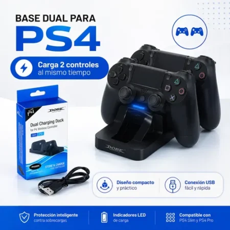 Base De Carga Para Control Ps4 Dual Con Usb