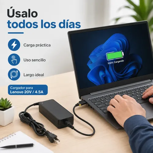 Cargador Para Notebook Lenovo 20v / 4.5a Punta Cuadrada Cargador Para Notebook Lenovo 20v / 4.5a Punta Cuadrada