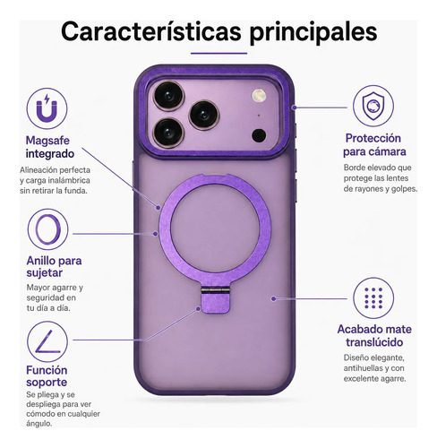 D_702476-MLC117140980919_092026-O.jpg Carcasa Para iPhone 18 Pro Max Con Magsafe Anillo Soporte