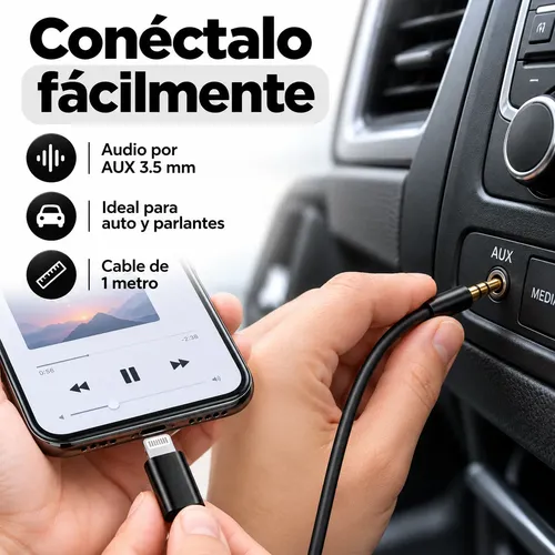 Cable Auxiliar Audio Lightning A Jack 3.5mm 1m Motomo