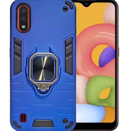 Carcasa Samsung A01 anillo antigolpe azul