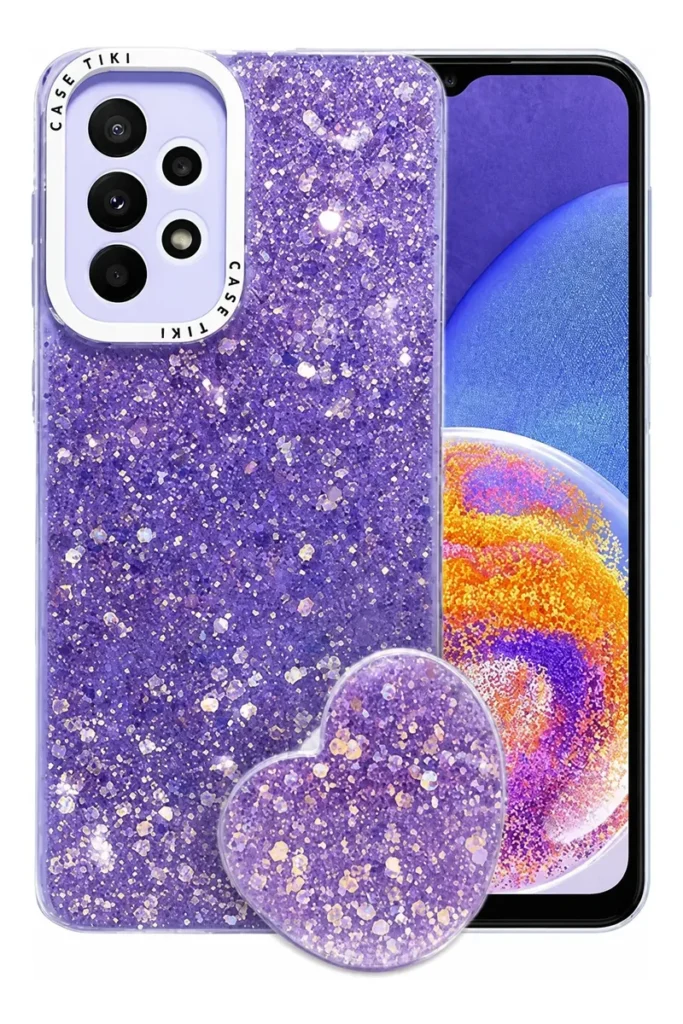 Carcasa para Samsung A52 Glitter Incluye Pop Socket