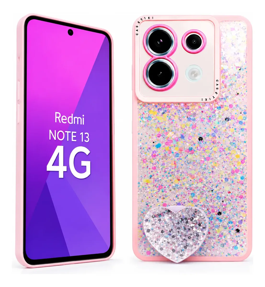 Carcasa para Xiaomi Redmi Note 13 4G Glitter Con Pop Socket — vista 2 Carcasa para Xiaomi Redmi Note 13 4G Glitter Con Pop Socket — vista 2