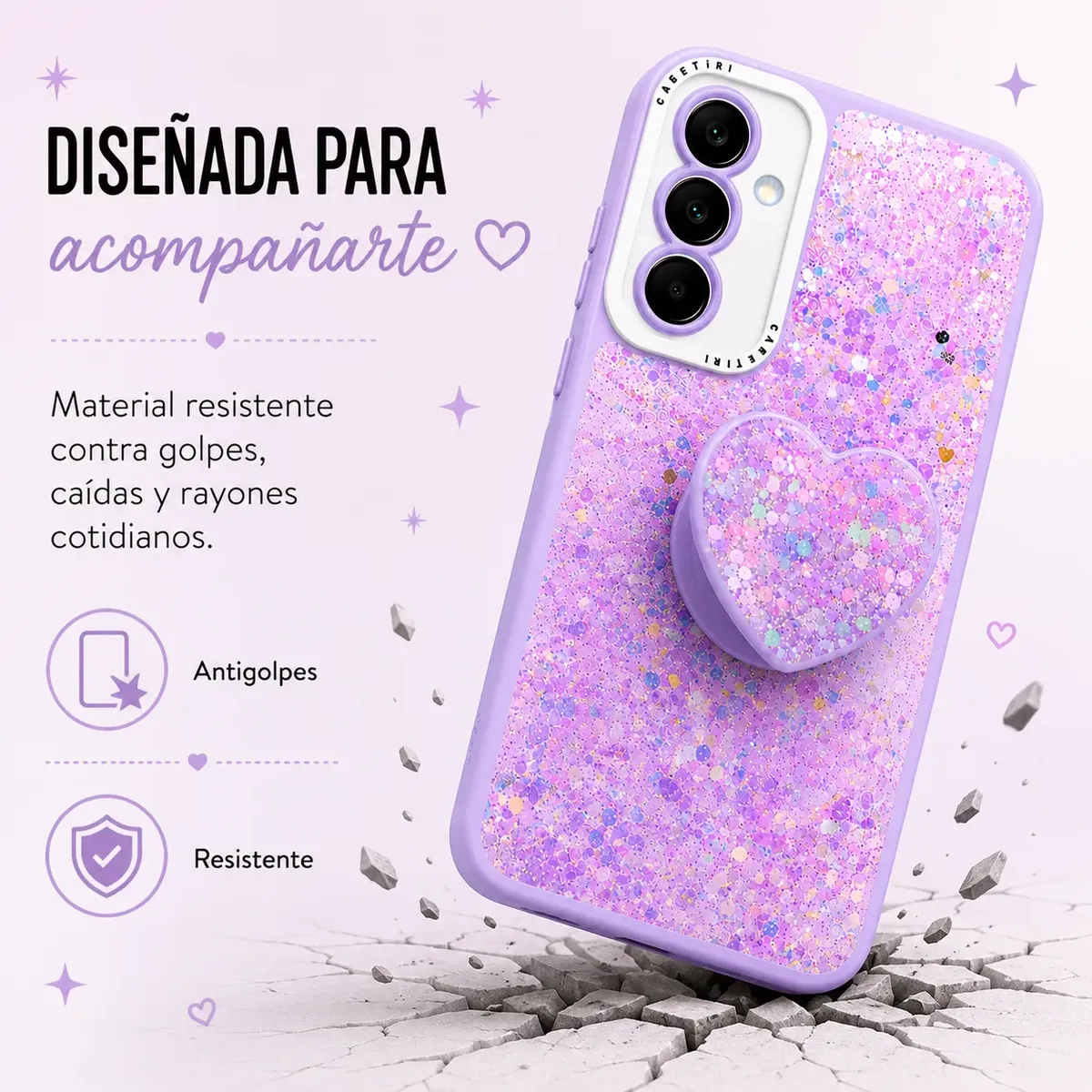 Carcasa para Samsung A17 Glitter Brillo Con Pop Socket — vista 5 Carcasa para Samsung A17 Glitter Brillo Con Pop Socket — vista 5
