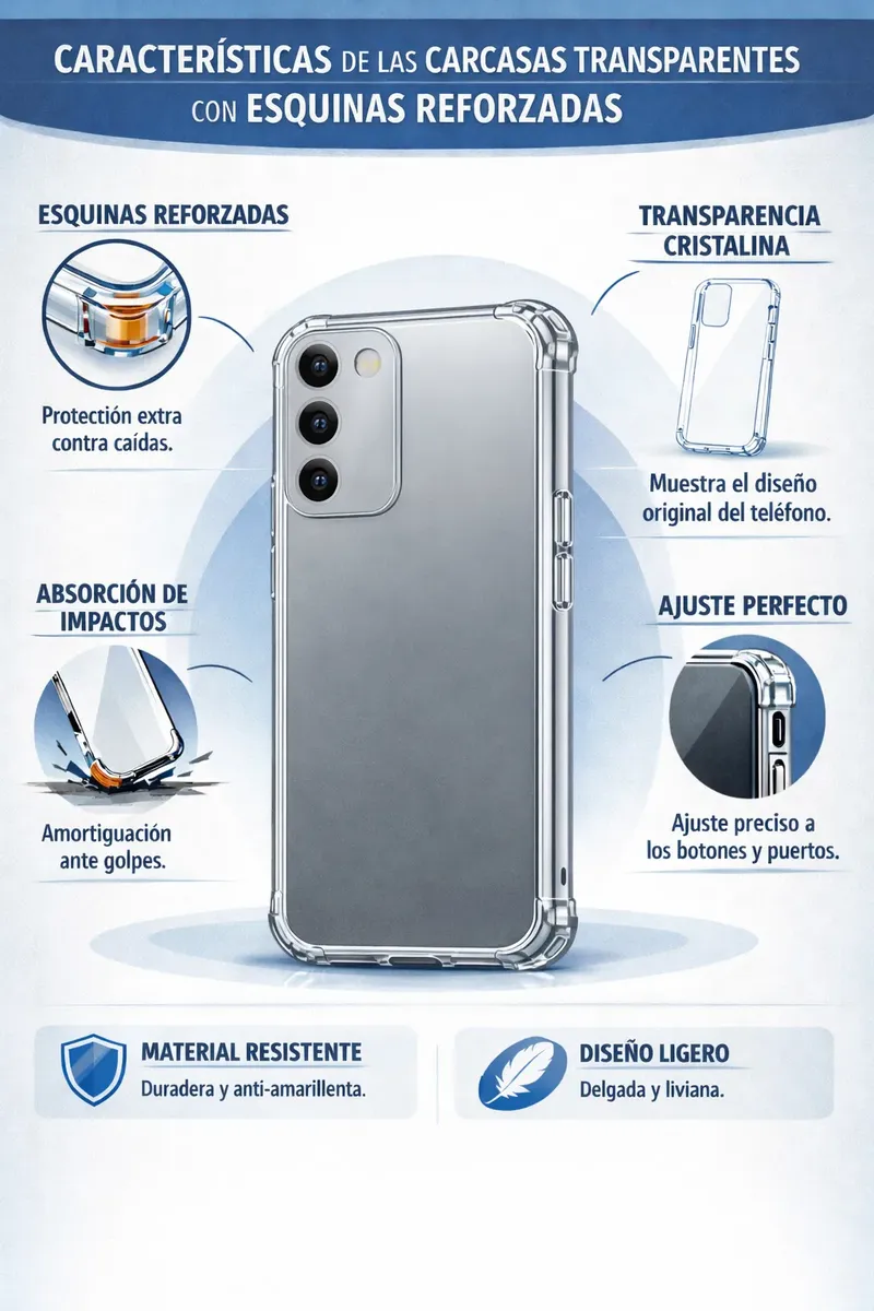 Carcasa Transparente Antigolpe para Samsung S25 FE — vista 2 Carcasa Transparente Antigolpe para Samsung S25 FE — vista 2