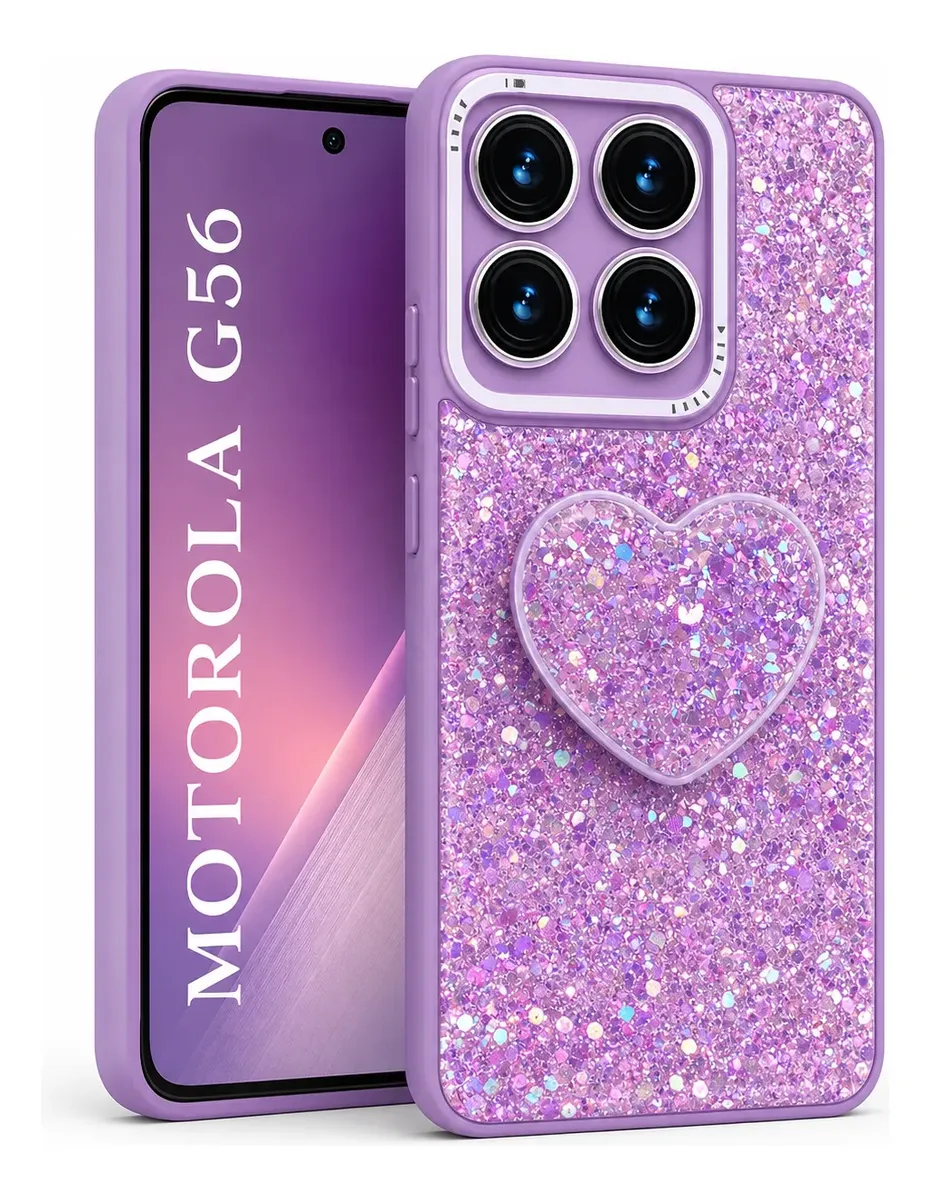 Carcasa para Motorola G56 Glitter Brillo Incluye Pop Socket Carcasa para Motorola G56 Glitter Brillo Incluye Pop Socket