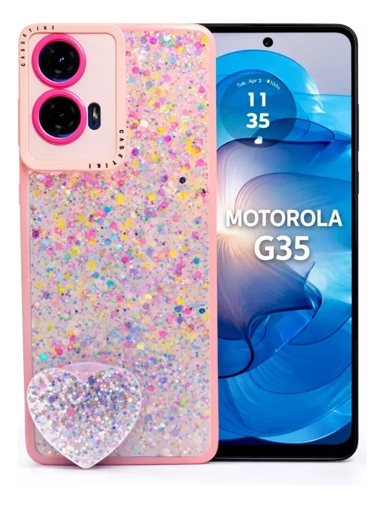 Carcasa para Motorola G35 Glitter Incluye Pop Socket