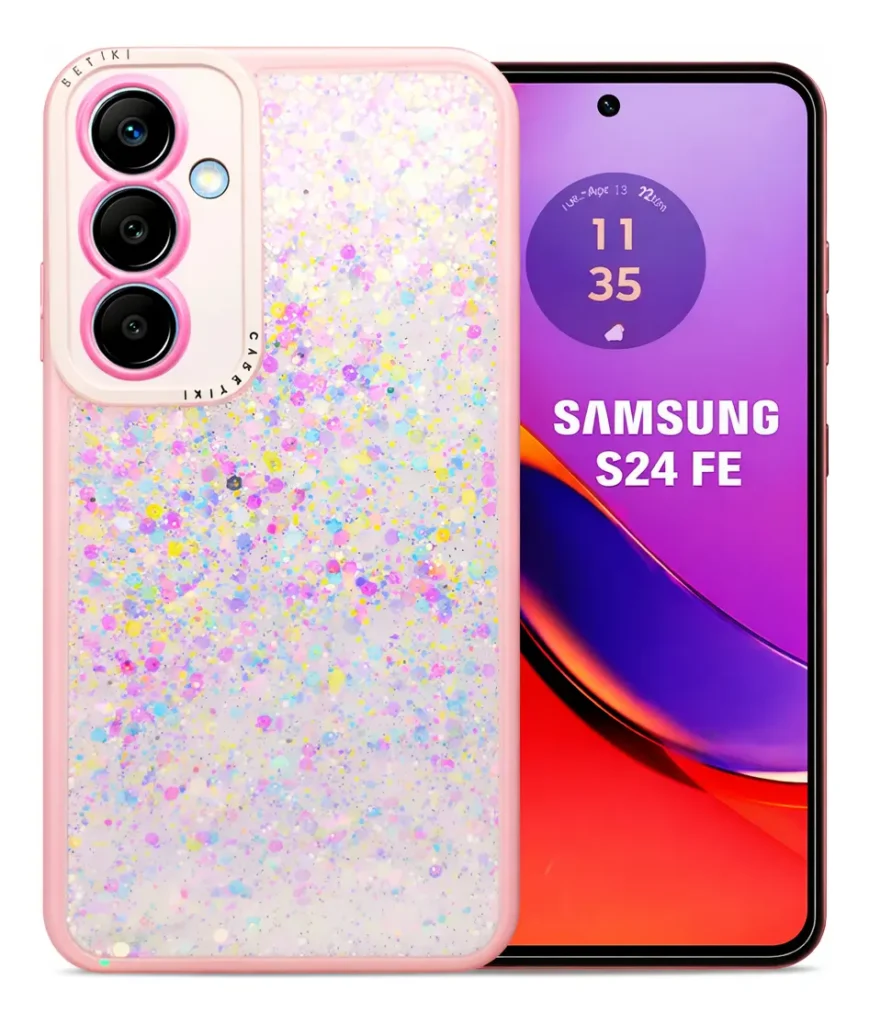 Carcasa para Samsung S24 FE Glitter Incluye Pop Socket
