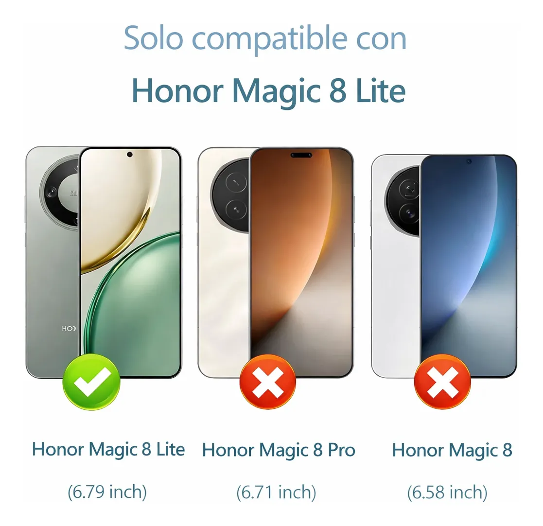 Carcasa Transparente Antigolpe para Honor Magic 8 Lite — vista 3 Carcasa Transparente Antigolpe para Honor Magic 8 Lite — vista 3