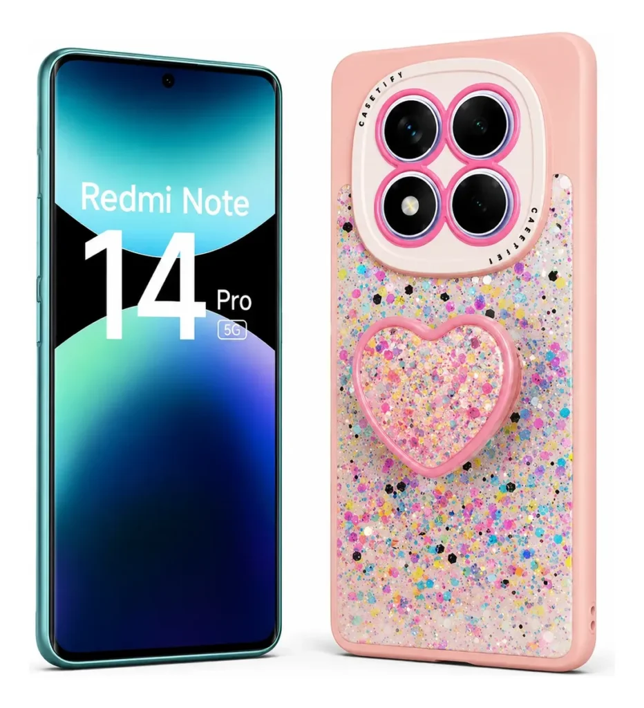 Carcasa para Xiaomi Redmi Note 14 Pro Glitter Con Pop Socket